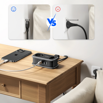 Produžni kabl Orico APP, 1 x Schuko - 1 x Utičnica - 2 x USB-A - 1 x USB-C, Crno Sivo