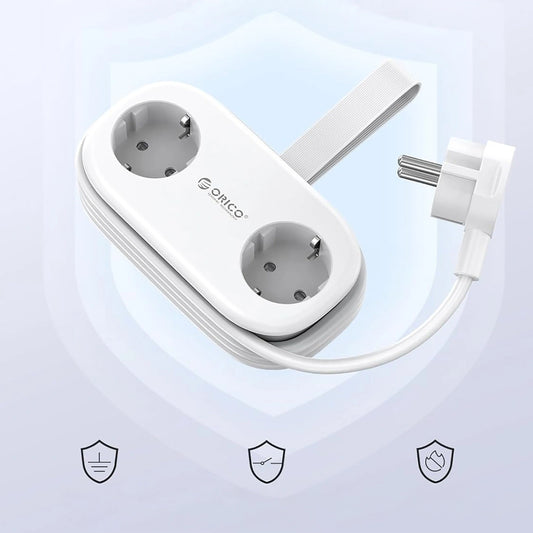 Produžni kabl Orico APP, 2 x Schuko - 2 x USB-A - 1 x USB-C, Bela