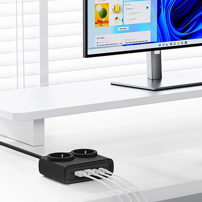Produžni kabl Orico PDC25, 2 x Schuko - 2 x USB-A - 2 x USB-C, Crna