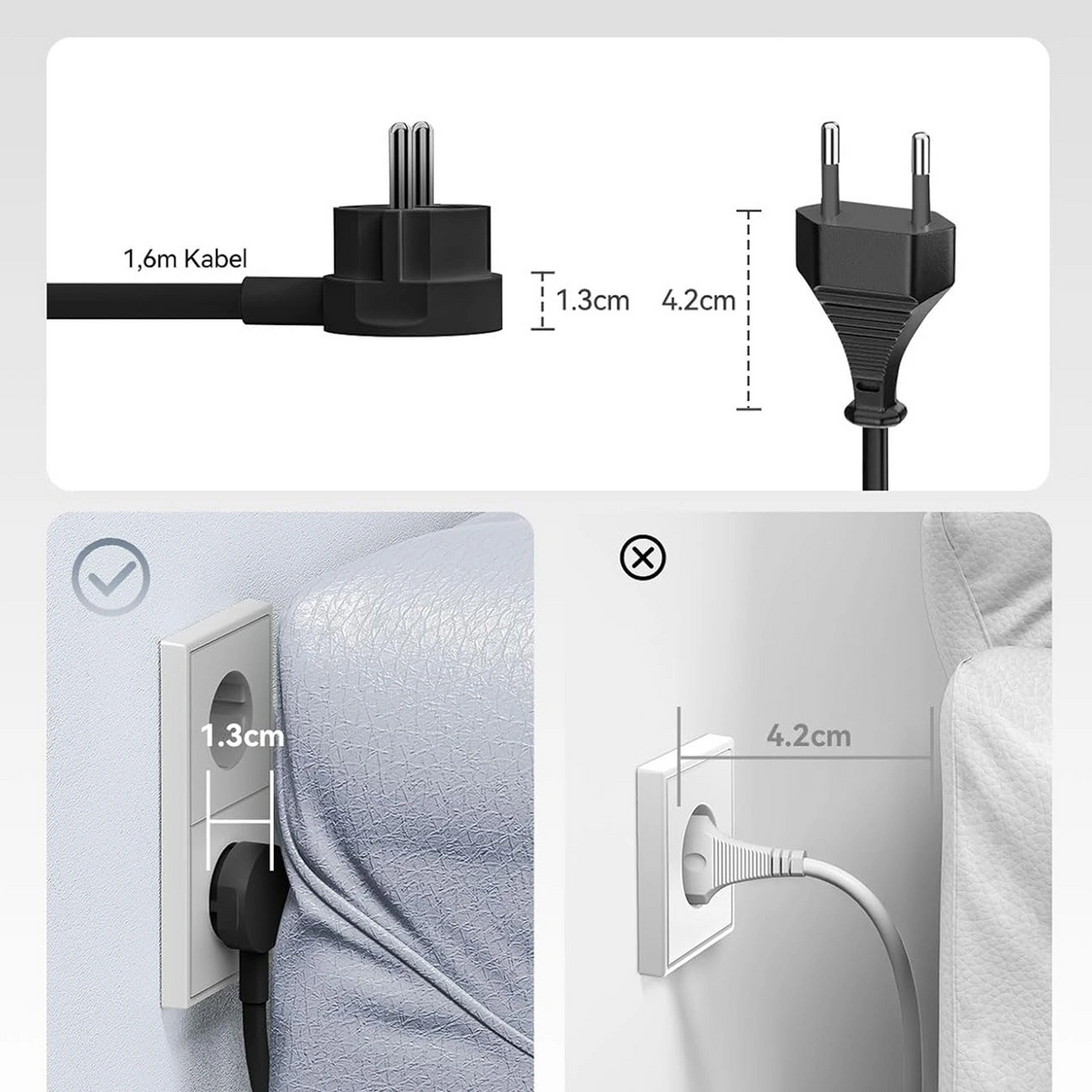 Produžni kabl Orico PDC25, 2 x Schuko - 2 x USB-A - 2 x USB-C, Crna