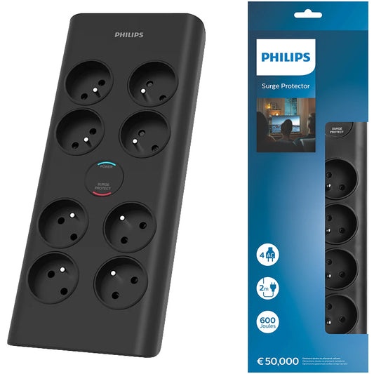 Produžni kabel Philips, 8 x Schuko, Crni PHIL-SPN7080BA/60