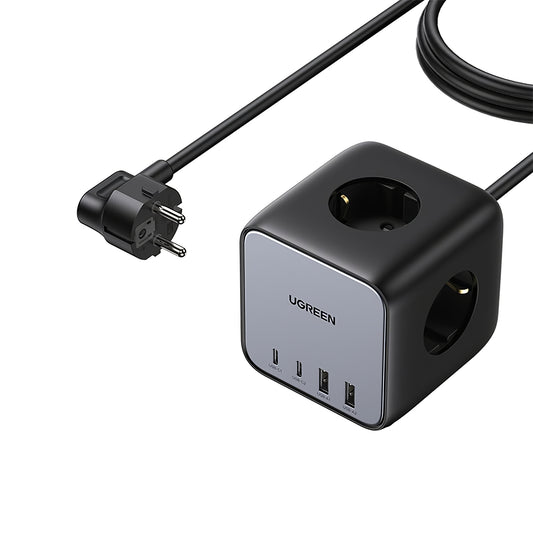 Produžni kabel UGREEN CD268, 65W, 4.5A, 2 x USB-A - 2 x USB-C - 3 x Schuko, Sivi