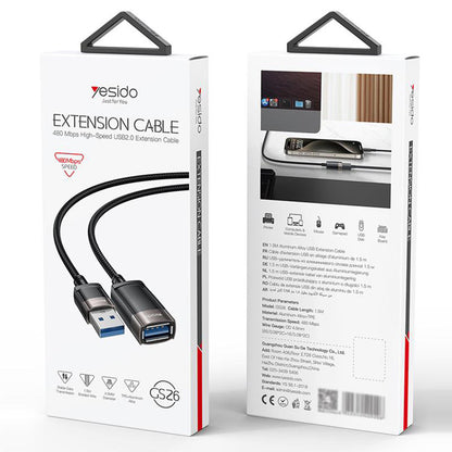 USB produžni kabl Yesido GS26, 1.5m, Sivi