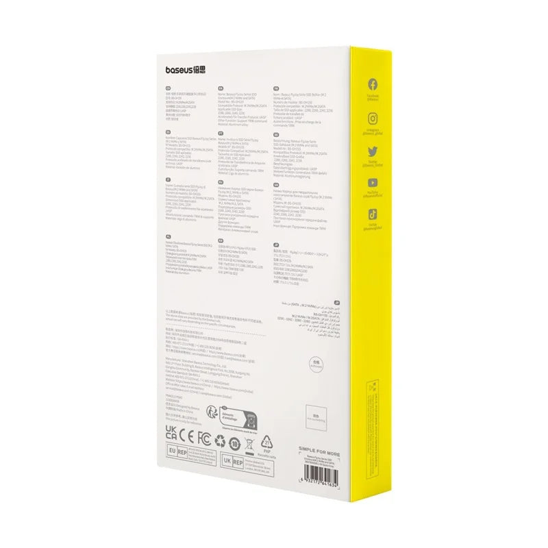 Rack Baseus FlyJoy Series za SSD SATA M.2 NVMe, Sivi B00760600811-02