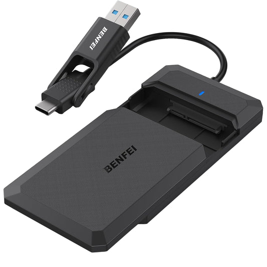 Rack Benfei za HDD / SSD SATA 2.5inch, USB-A / USB-C UASP, Crna