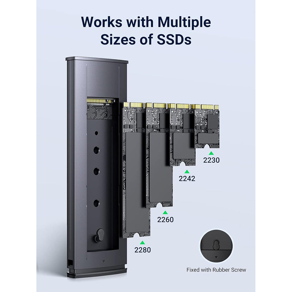 Rack UGREEN CM578 za SSD M.2 NVMe, Sivi