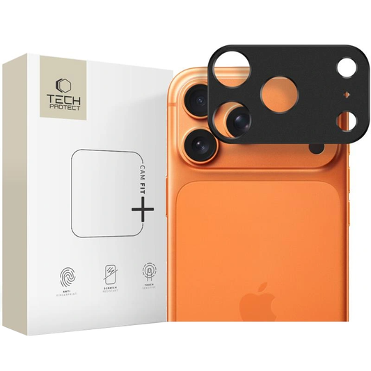 Okvir za zaštitu zadnje kamere Tech-Protect Camalloy Fit+ za Apple iPhone 17 Pro Max, Aluminijum, Crna