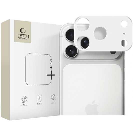 Okvir za zaštitu zadnje kamere Tech-Protect Camalloy Fit+ za Apple iPhone 17 Pro Max, Aluminijum, Srebrni