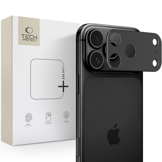 Okvir zaštite zadnje kamere Tech-Protect Camalloy Fit+ za Apple iPhone 18 Pro, aluminijum, crna