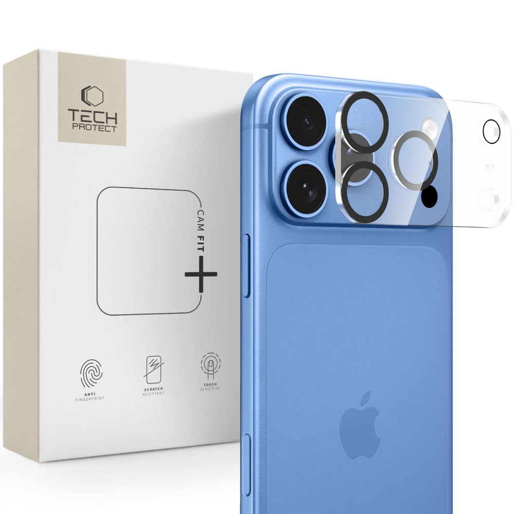 Zaštitni okvir za zadnju kameru Tech-Protect Cam Fit+ za Apple iPhone 18 Pro Max, kaljeno staklo, providno