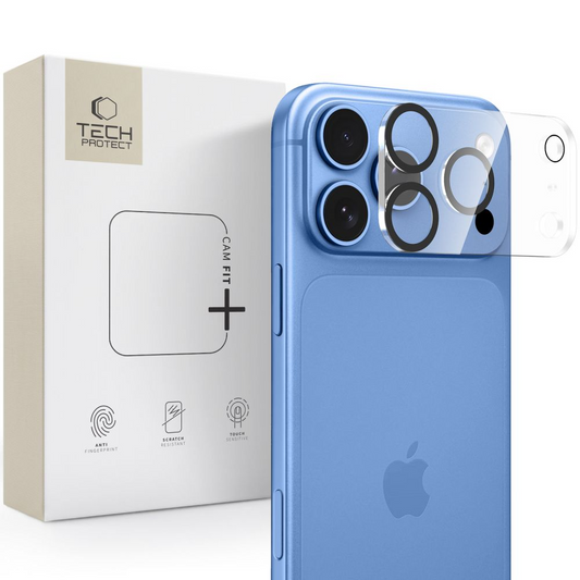Zaštitni okvir za zadnju kameru Tech-Protect Cam Fit+ za Apple iPhone 18 Pro Max, kaljeno staklo, providno