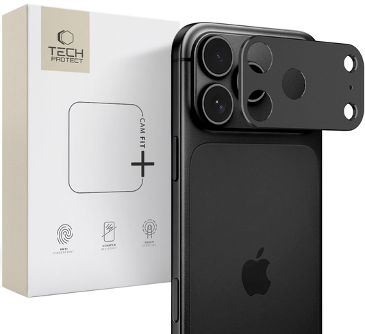 Okvir zaštite zadnje kamere Tech-Protect Camalloy Fit+ za Apple iPhone 18 Pro Max, aluminijum, crna