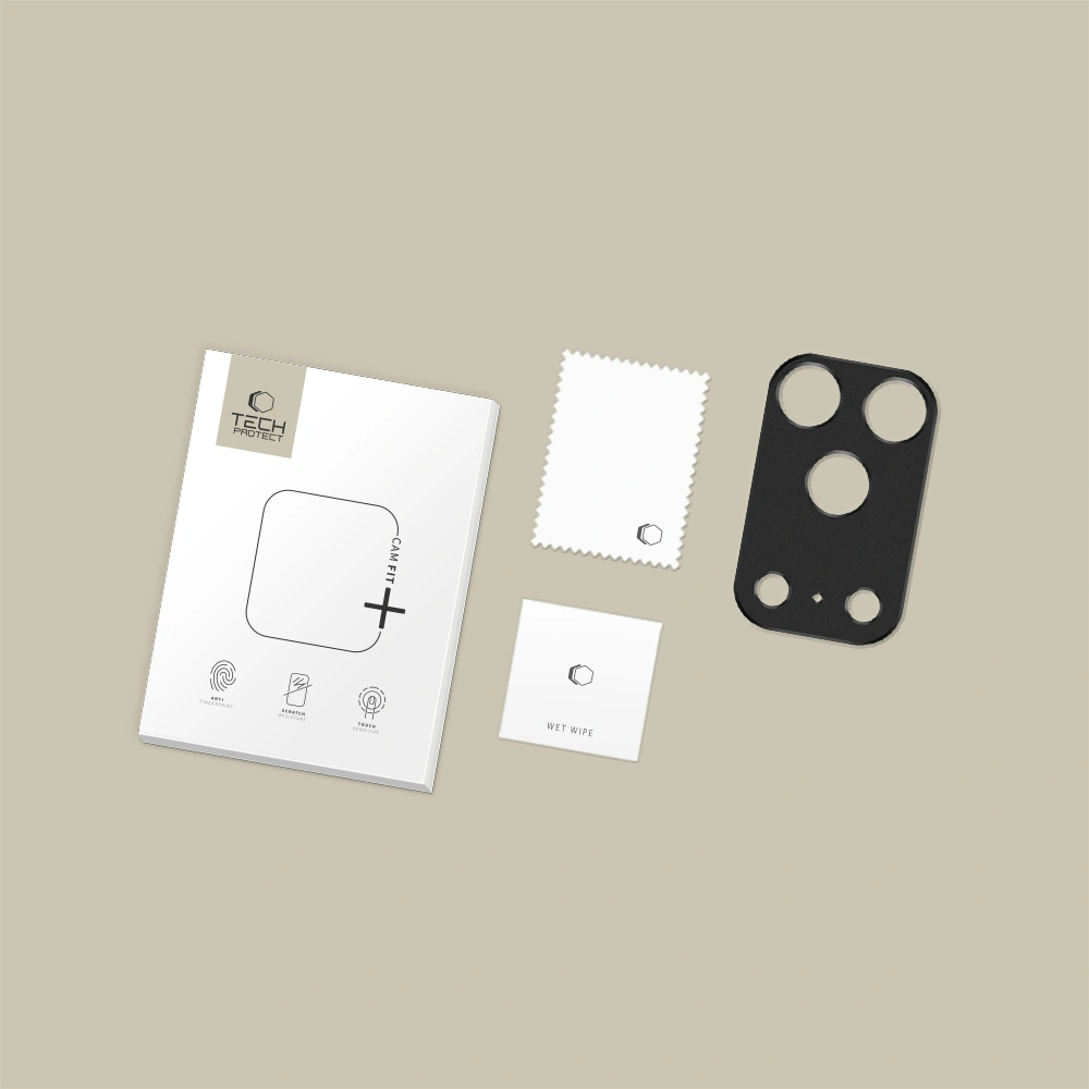 Okvir za zaštitu zadnje kamere Tech-Protect Camalloy Fit+ za Apple iPhone 17 Pro Max, Aluminijum, Crna