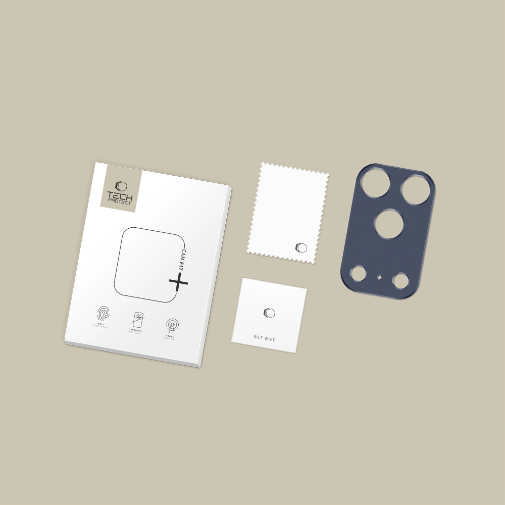 Okvir za zaštitu zadnje kamere Tech-Protect Camalloy Fit+ za Apple iPhone 17 Pro Max, Aluminijum, Tamnoplava