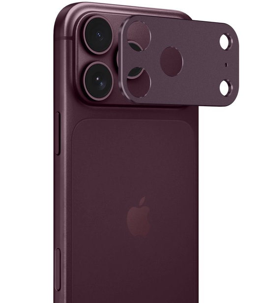Zaštitni okvir zadnje kamere Tech-Protect Camalloy Fit+ za Apple iPhone 18 Pro Max, aluminijum, bordo boje