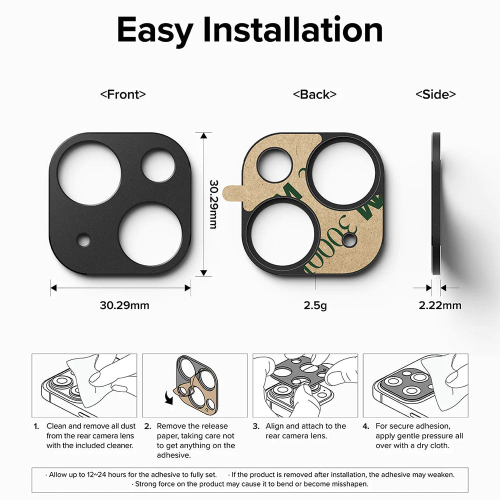 Rama zaštite Kamere Nazad Ringke Styling za Apple iPhone 15 Plus / 15, Aluminijum, Crna