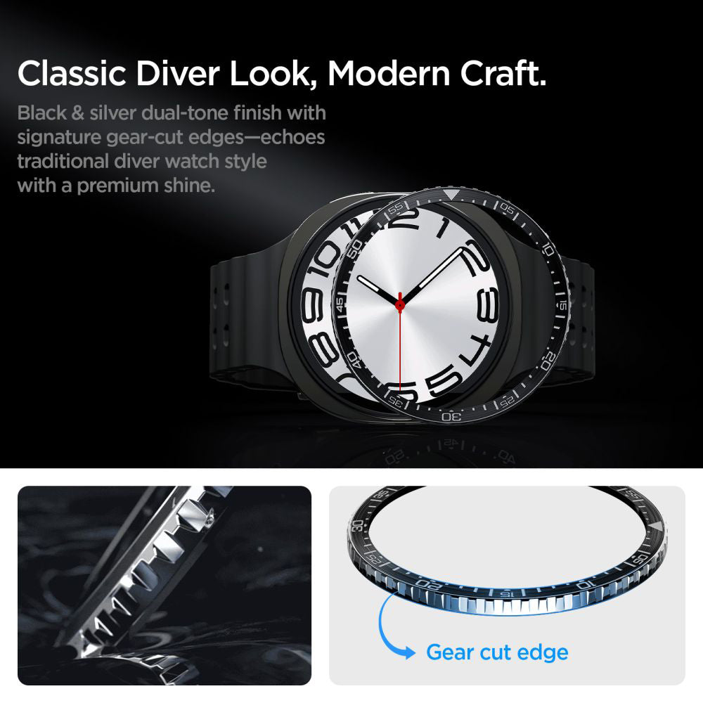 Okvir za zaštitu Spigen Tune Diver za Samsung Galaxy Watch8 44mm, Crni