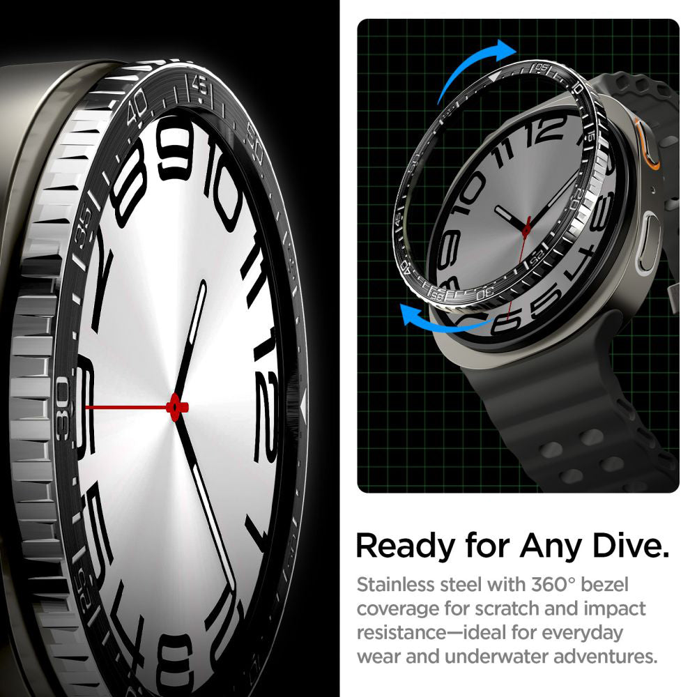 Okvir za zaštitu Spigen Tune Diver za Samsung Galaxy Watch8 44mm, Crni