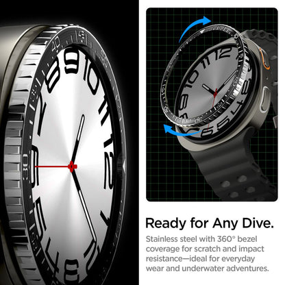 Okvir za zaštitu Spigen Tune Diver za Samsung Galaxy Watch8 44mm, Crni