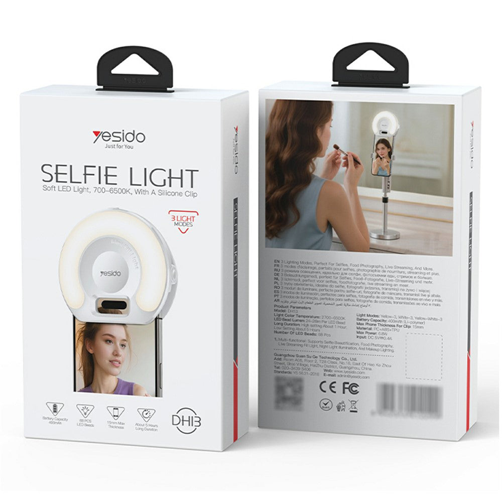 Selfie Light Yesido DH13, Univerzalni, Beli