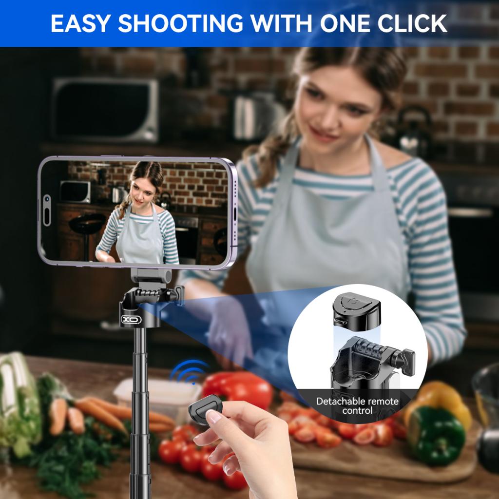 Selfie Stick Bluetooth XO Design SS22, Univerzalan, Crn