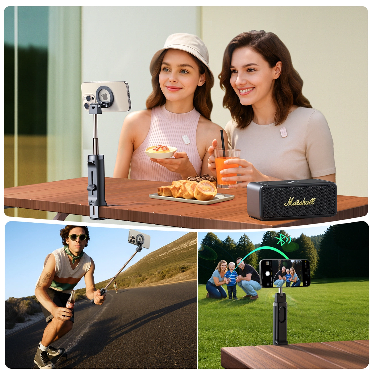 Selfie štap Bluetooth Joyroom JR-ZS509, Univerzalan, Crni