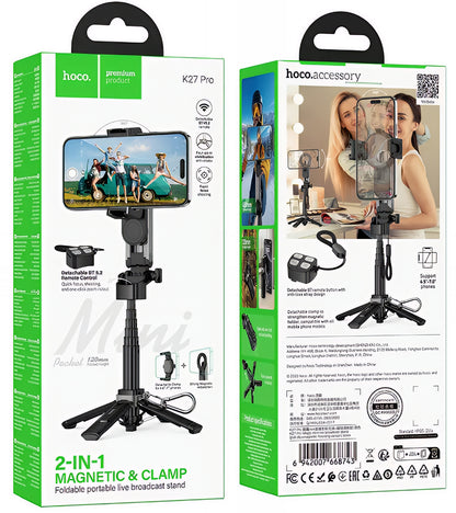 Selfie Stick Bluetooth HOCO K27 Pro, Univerzalan, Crni