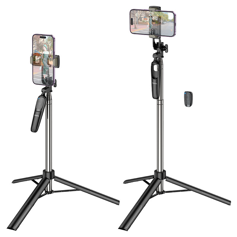 Selfie štap Bluetooth HOCO K19 Soul Live Broadcast, univerzalan, crni