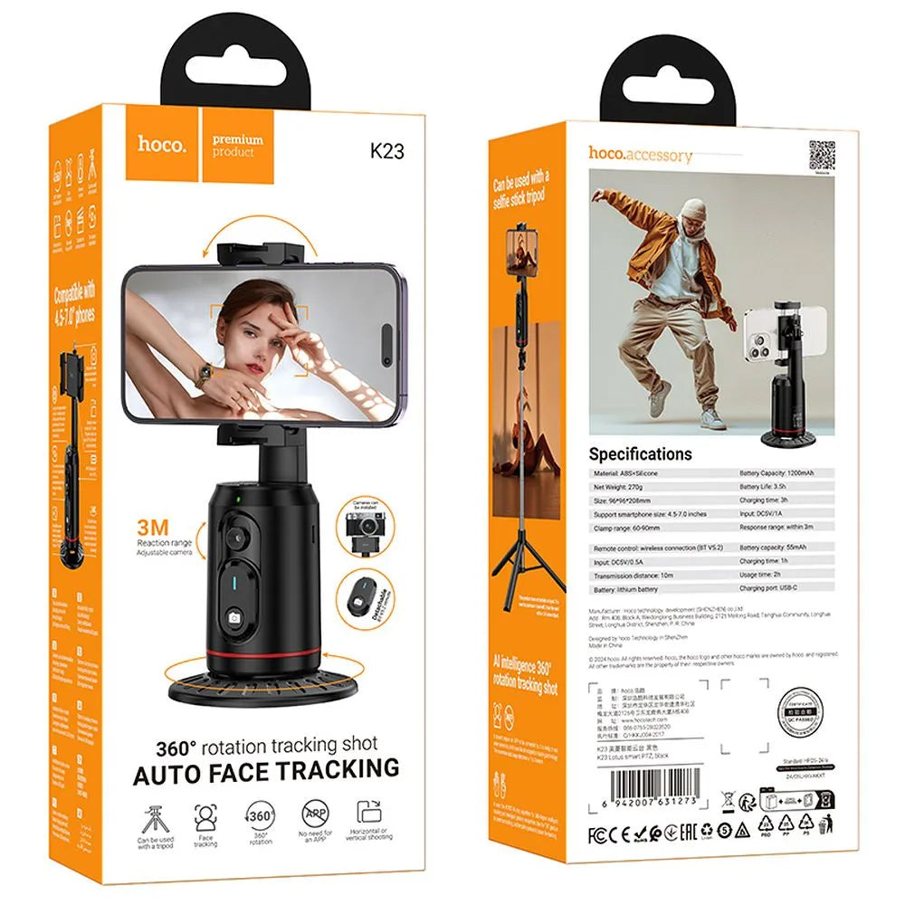 Suport HOCO K23 Face Tracking 360, Univerzalan, Crni