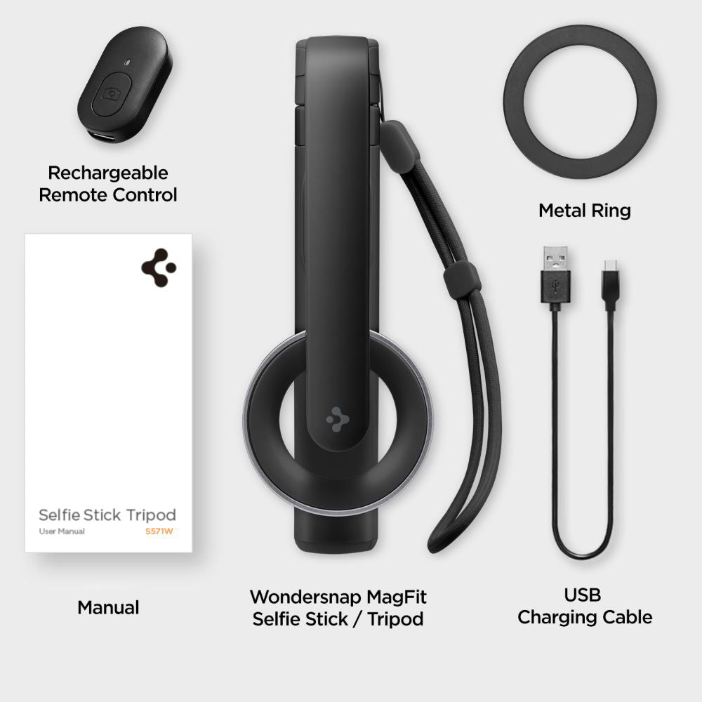Selfie Stick Bluetooth Spigen S571W, Univerzalan, Crn
