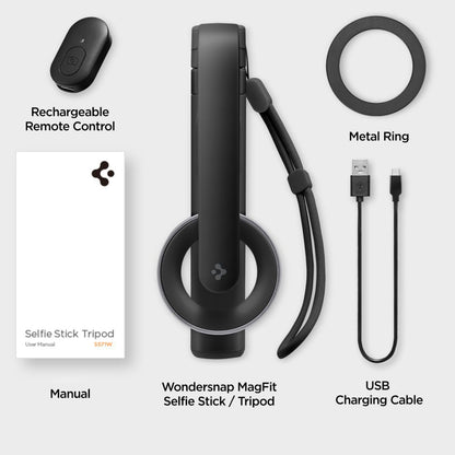 Selfie Stick Bluetooth Spigen S571W, Univerzalan, Crn