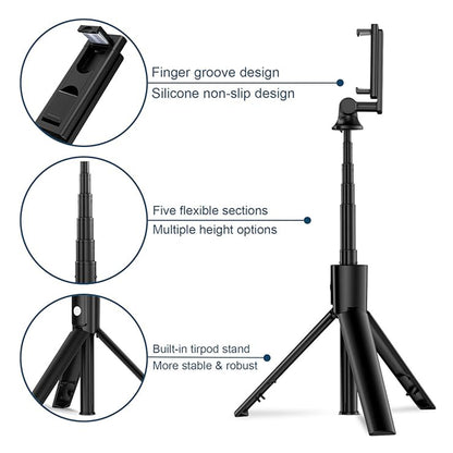 Selfie Stick Bluetooth Techsuit K22, Univerzalan, Crn