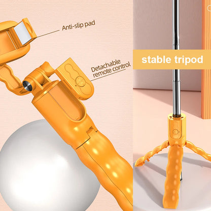 Selfie Stick Bluetooth Techsuit KT01, Univerzalan, Narandžasti