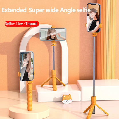 Selfie Stick Bluetooth Techsuit KT01, Univerzalan, Narandžasti