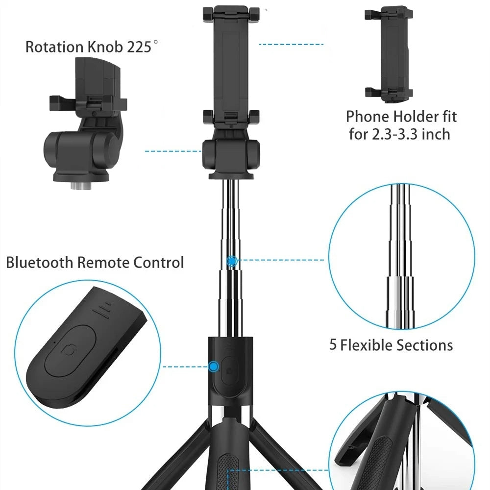 Selfie Stick Bluetooth Techsuit L01, Univerzalan, Crn