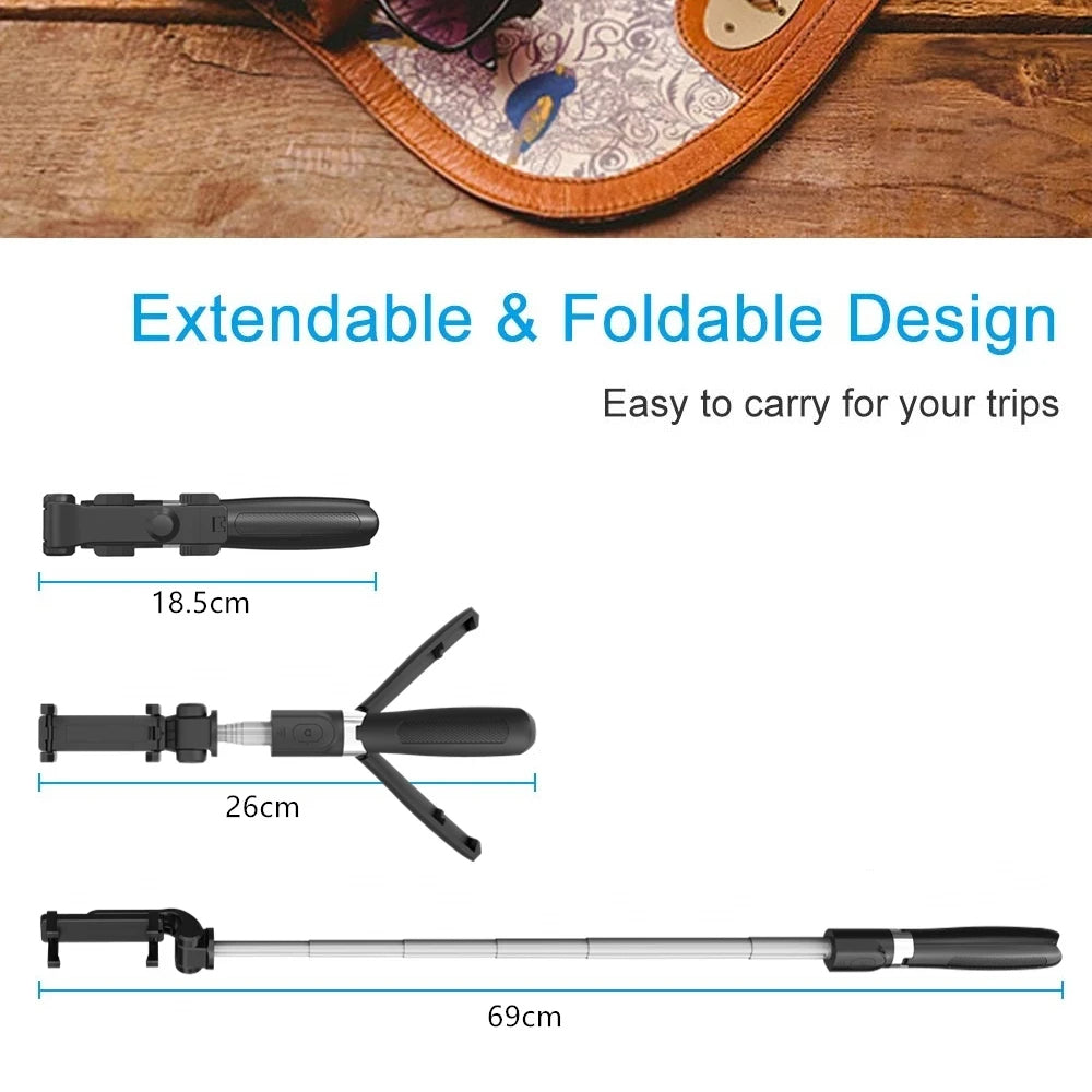 Selfie Stick Bluetooth Techsuit L01, Univerzalan, Crn