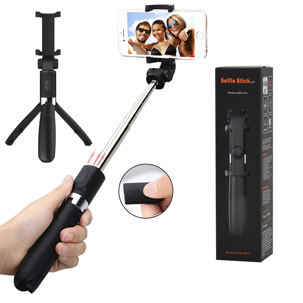 Selfie Stick Bluetooth Techsuit L01s, Univerzalan, Crn
