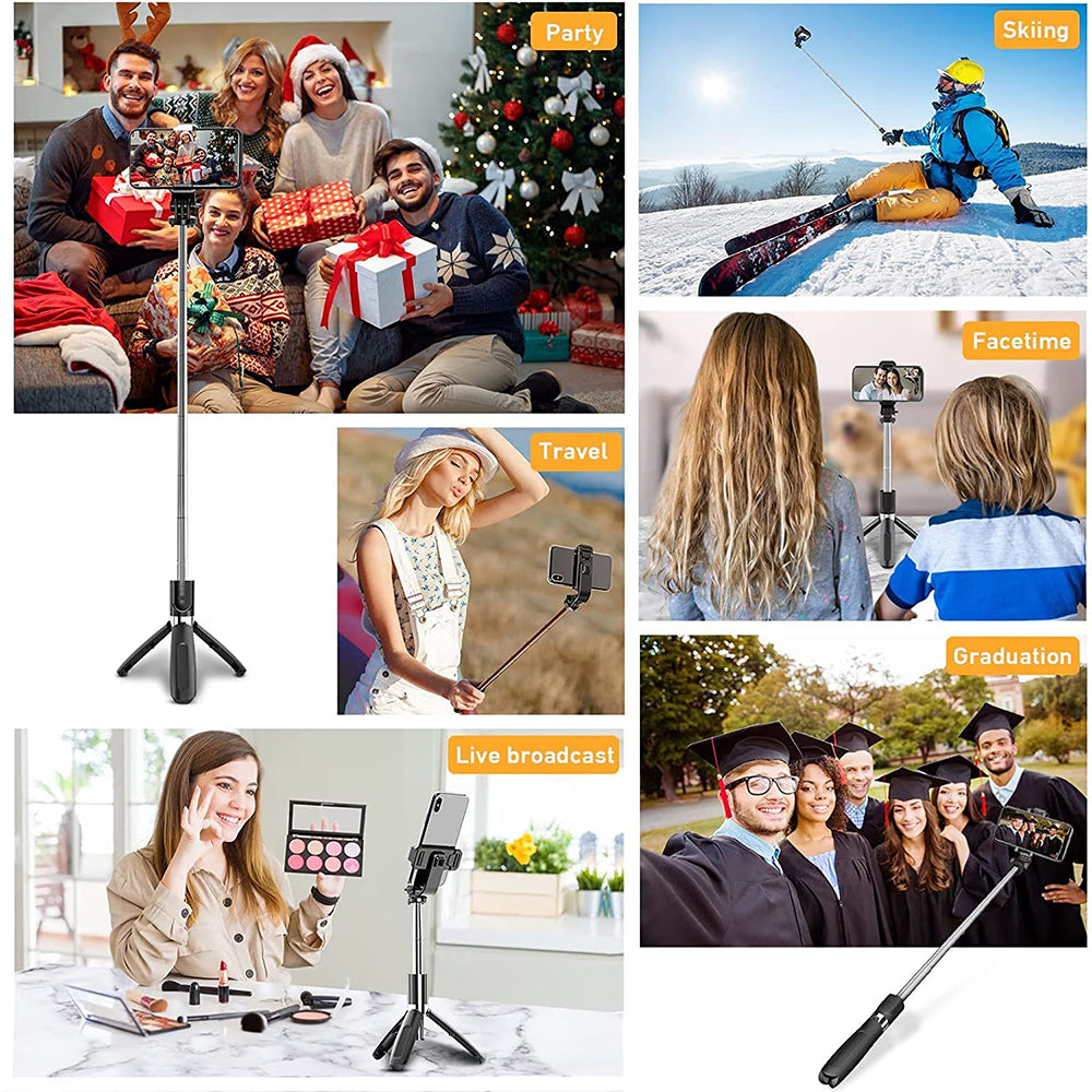 Selfie Stick Bluetooth Techsuit L02, Univerzalan, Crn