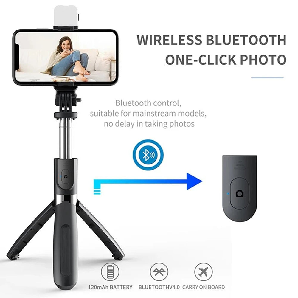 Selfie Stick Bluetooth Techsuit L02s, Univerzalan, Crn
