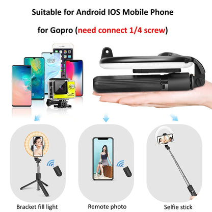 Selfie Stick Bluetooth Techsuit L07, Univerzalan, Crn