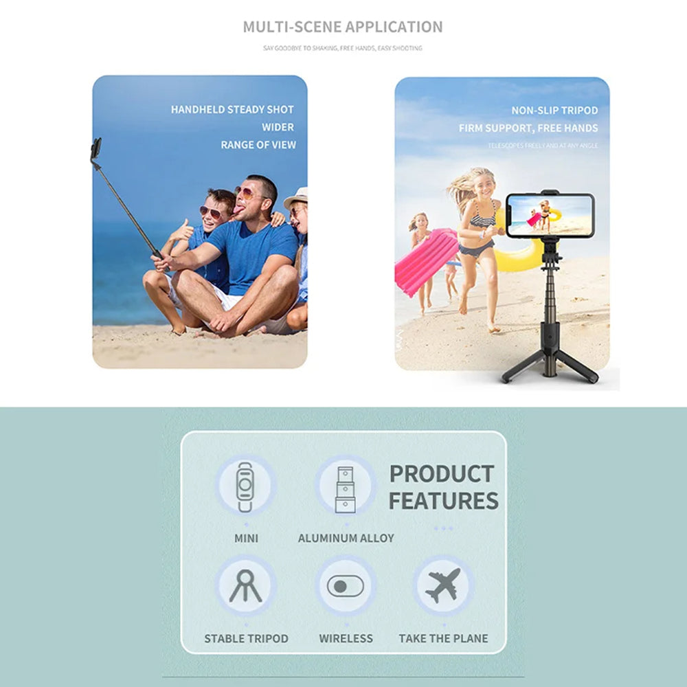 Selfie Stick Bluetooth Techsuit L10, Univerzalan, Crn