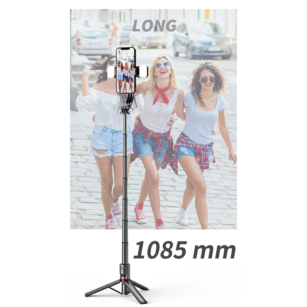 Selfie Stick Bluetooth Techsuit L12D, Univerzalan, Crni