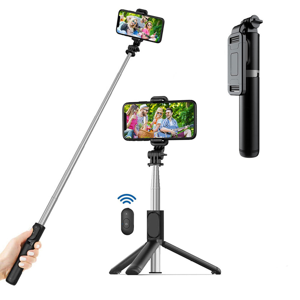 Selfie Stick Bluetooth Techsuit Q01, Univerzalan, Crn