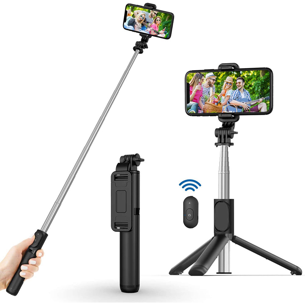 Selfie Stick Bluetooth Techsuit Q01, Univerzalan, Crn
