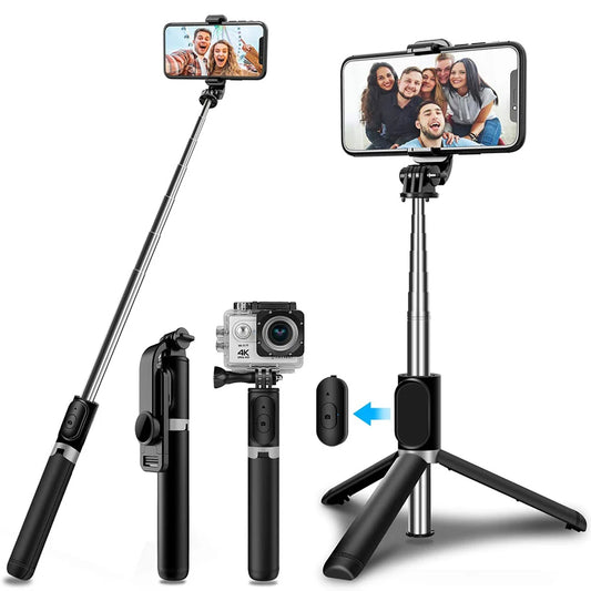Selfie Stick Bluetooth Techsuit Q02, Univerzalan, Crn