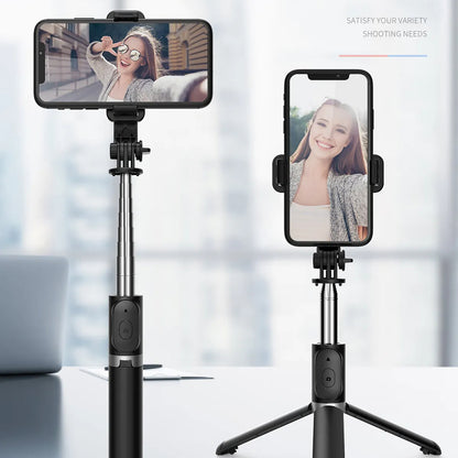 Selfie Stick Bluetooth Techsuit Q02, Univerzalan, Crn