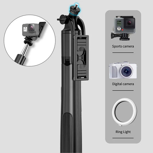 Selfie Stick Bluetooth Techsuit Q05, Univerzalan, Crn