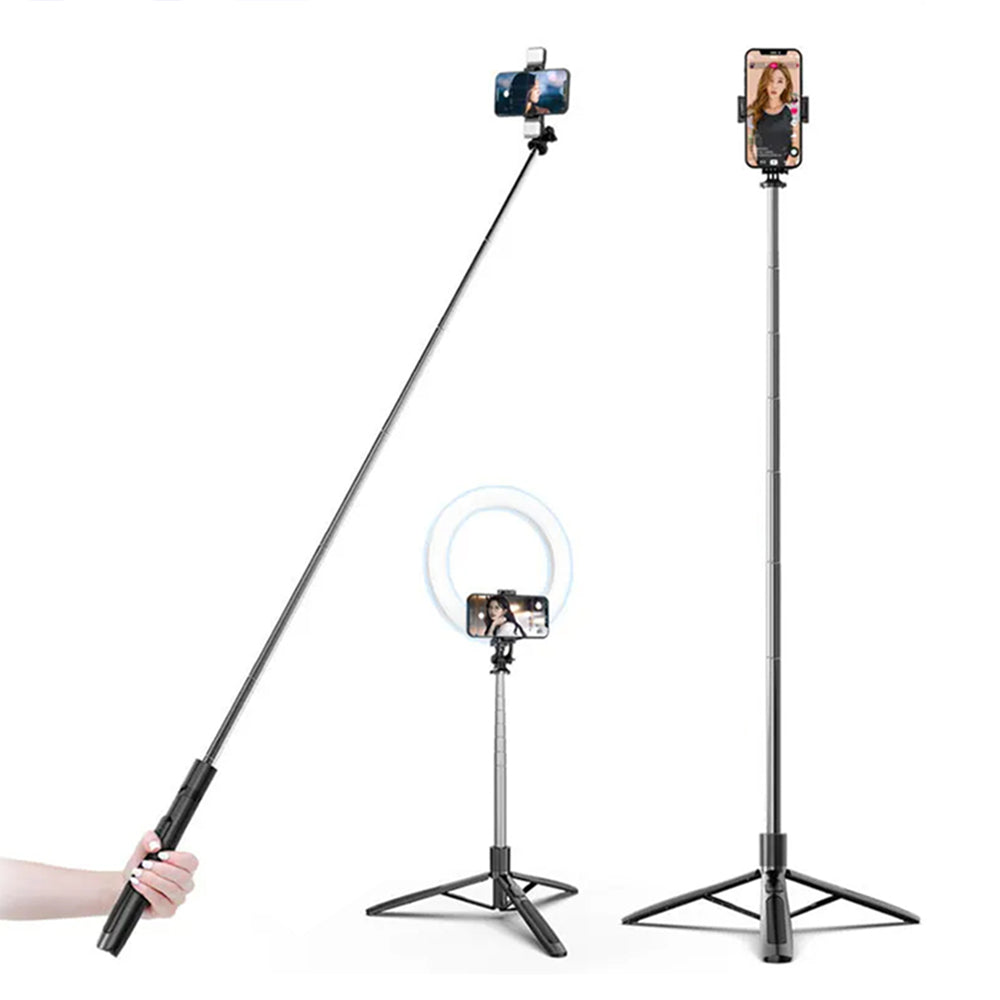 Selfie Stick Bluetooth Techsuit Q05, Univerzalan, Crn