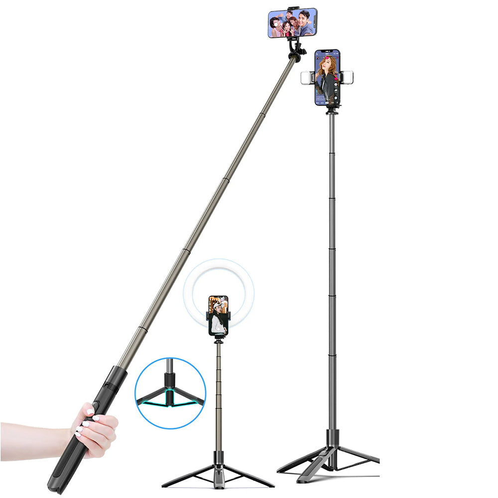 Selfie Stick Bluetooth Techsuit Q06, Univerzalan, Crn
