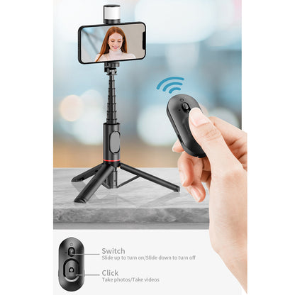 Selfie Stick Bluetooth Techsuit Q12S, Univerzalan, Crni